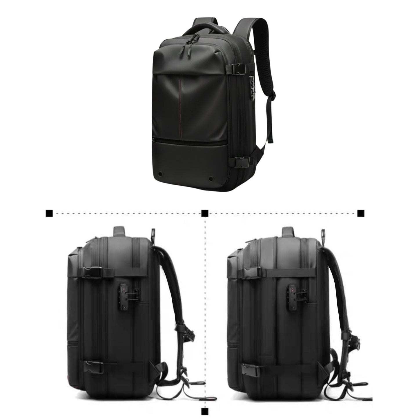 Vacuum Compression Backpack with Built-in System for Clothes & Gear Laptop Bags