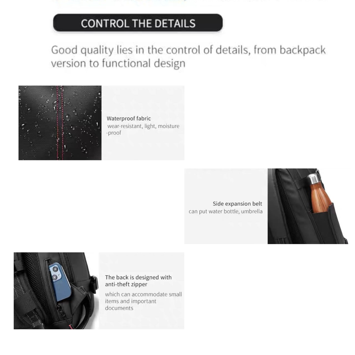Vacuum Compression Backpack with Built-in System for Clothes & Gear Laptop Bags