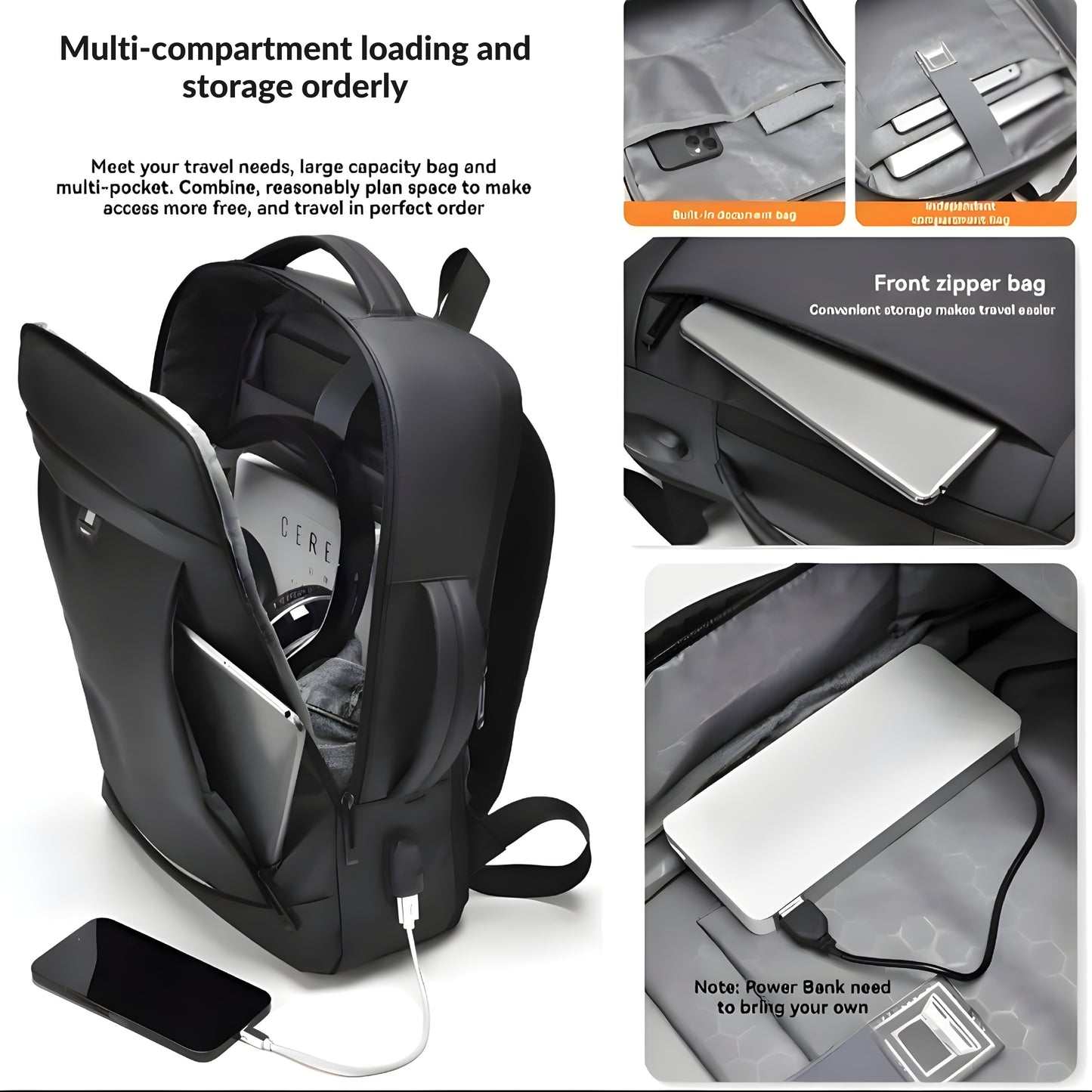 KARRIER Backpack with Padded Laptop Compartment, Expandable Bag Pack