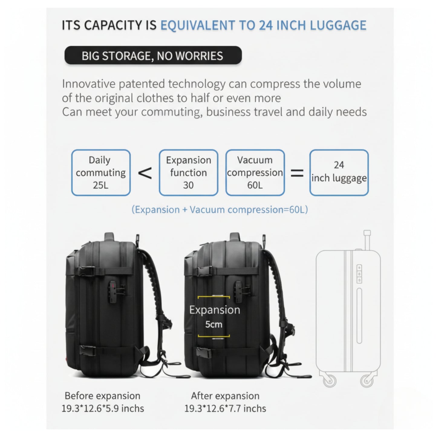 KARRIER Vacuum Compression Backpack with Built-in System