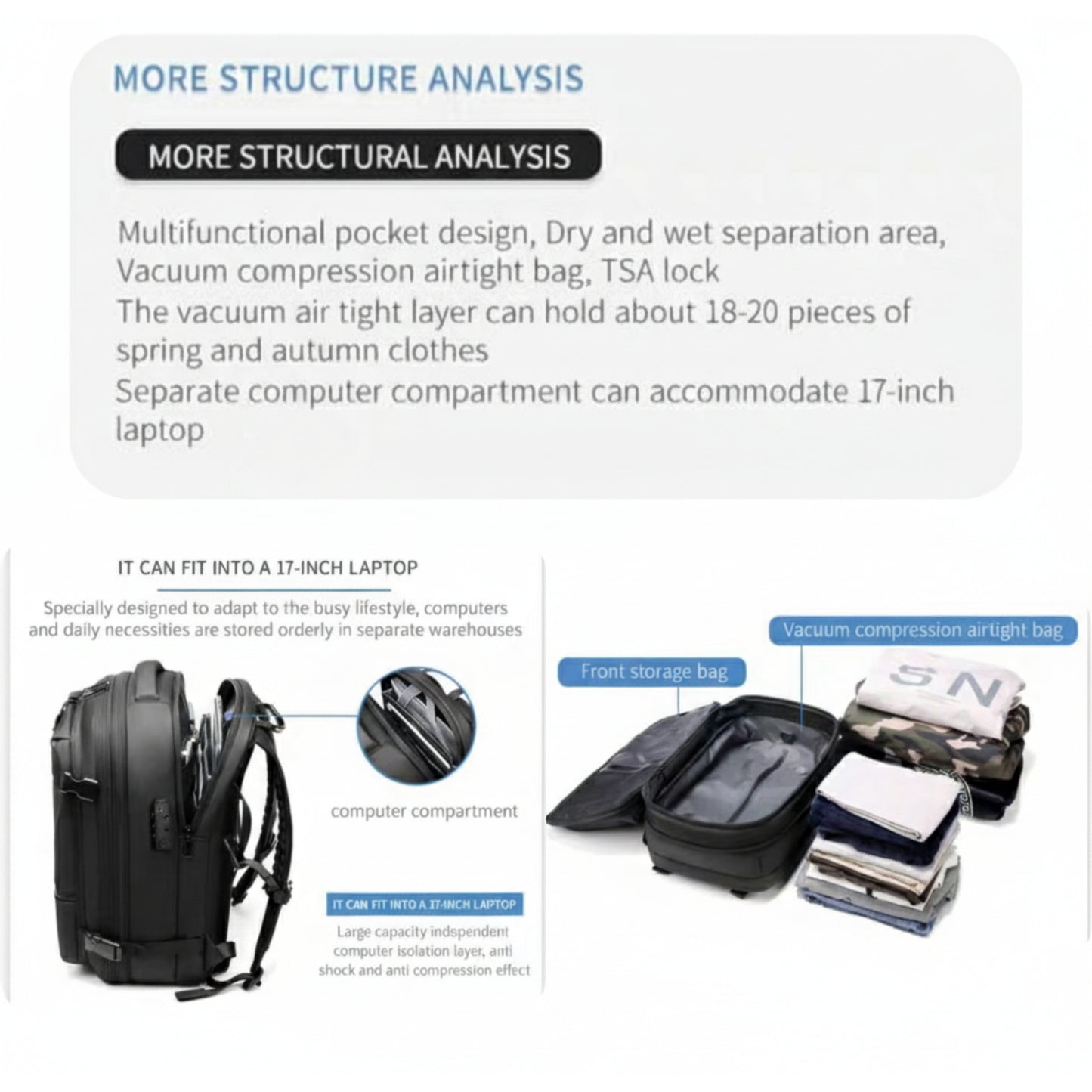 KARRIER Vacuum Compression Backpack with Built-in System